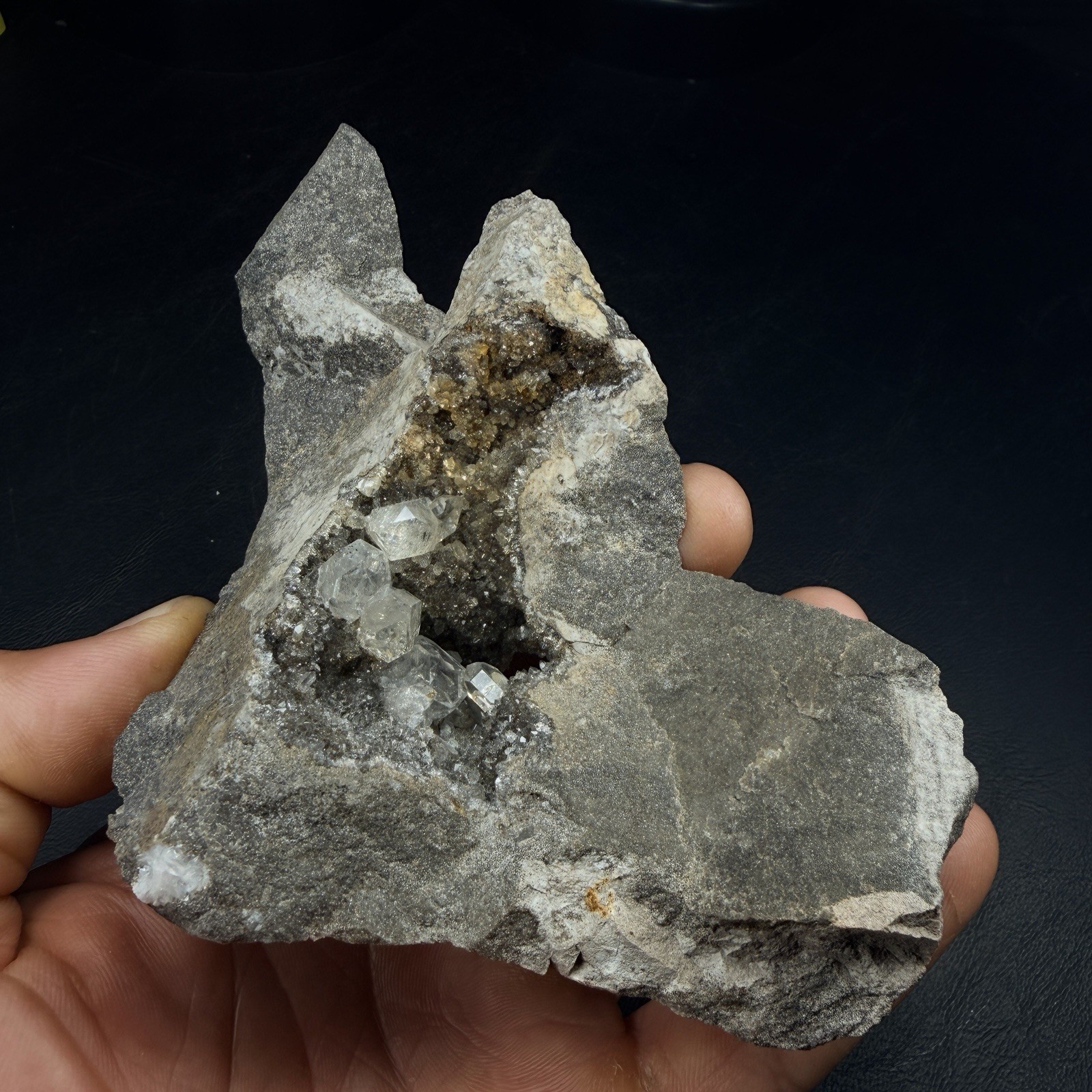 Herkimer Diamond Quartz Crystals on Druse Vug Matrix / New York *VIDEO*