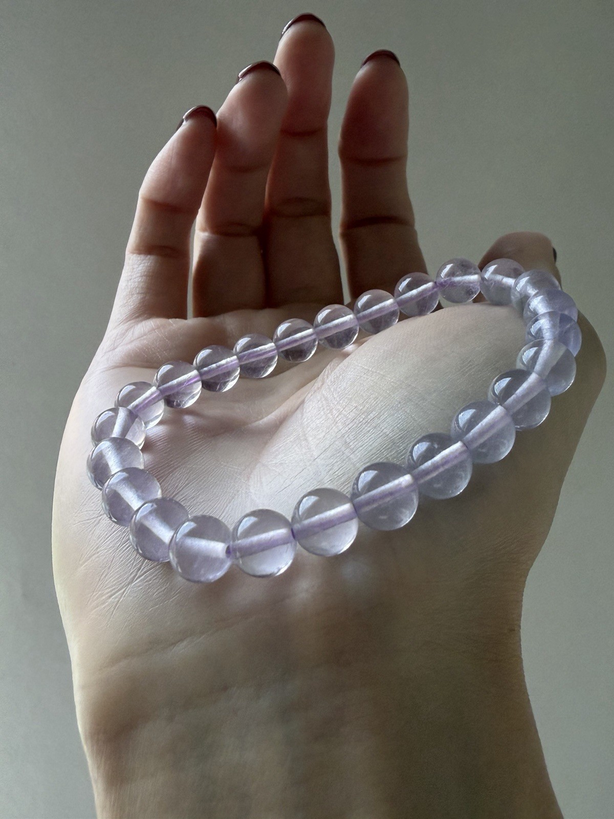 Translucent Natural Lavender Soft Purple Fluorite Bracelet 7mm
