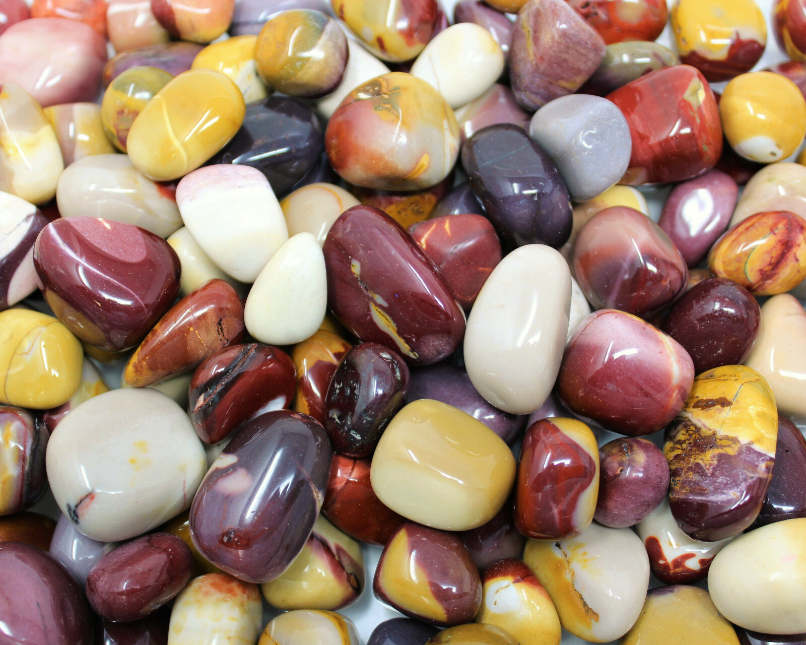 4 Mookaite Jasper Tumbled Stones (Crystal Healing Tumble Mookite Chakra Stone)
