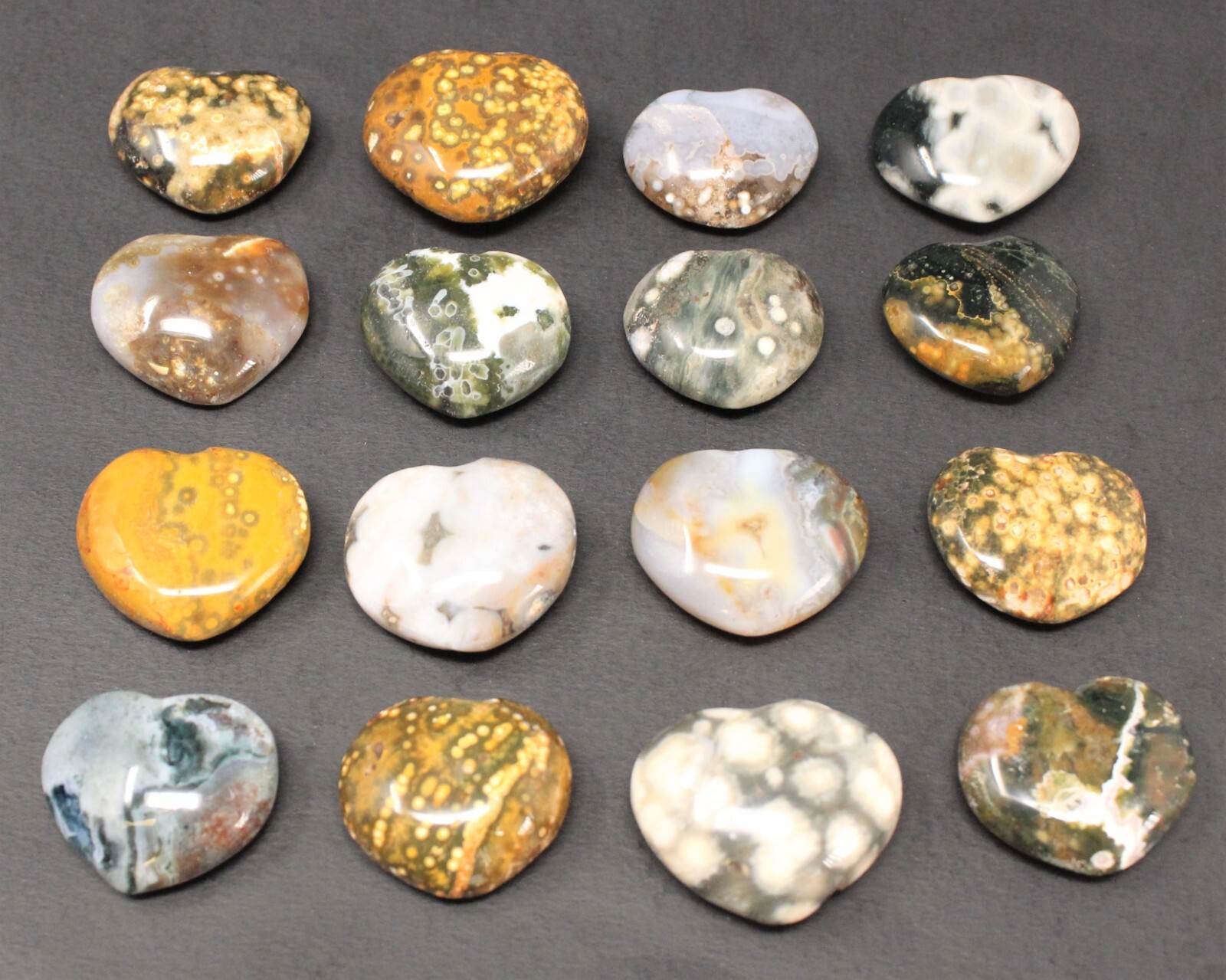 Ocean Jasper Heart: 1″ (Ocean Jasper Crystal Hearts, Natural Sea Jasper Hearts)