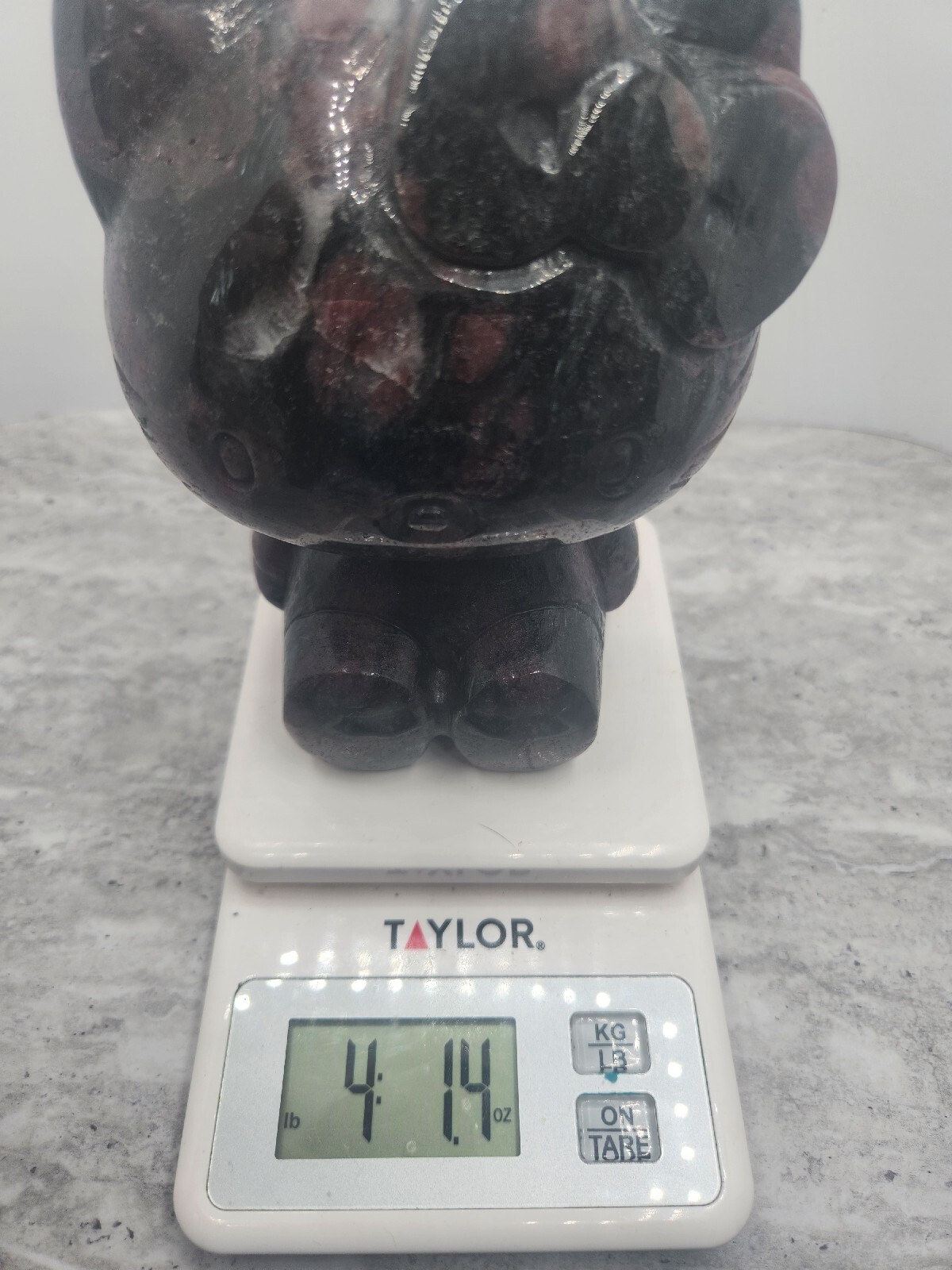 4LB Hello Kitty Cat Garnet Carved Crystal Natural Crystal Carving Cat Lover