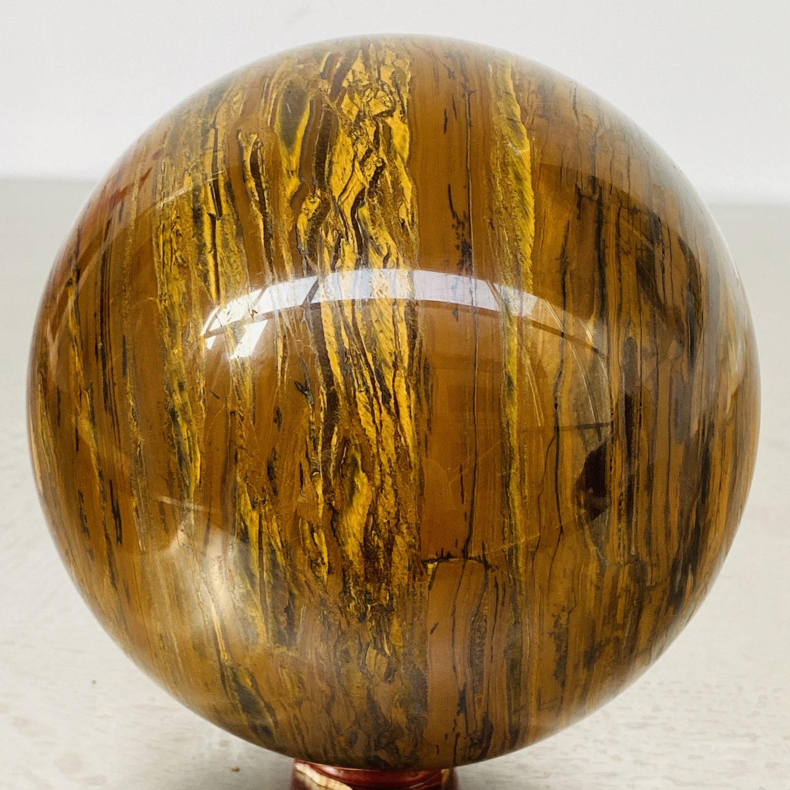 Natural Tiger Eye stone ball quartz crystal ball Reiki healing 3720G