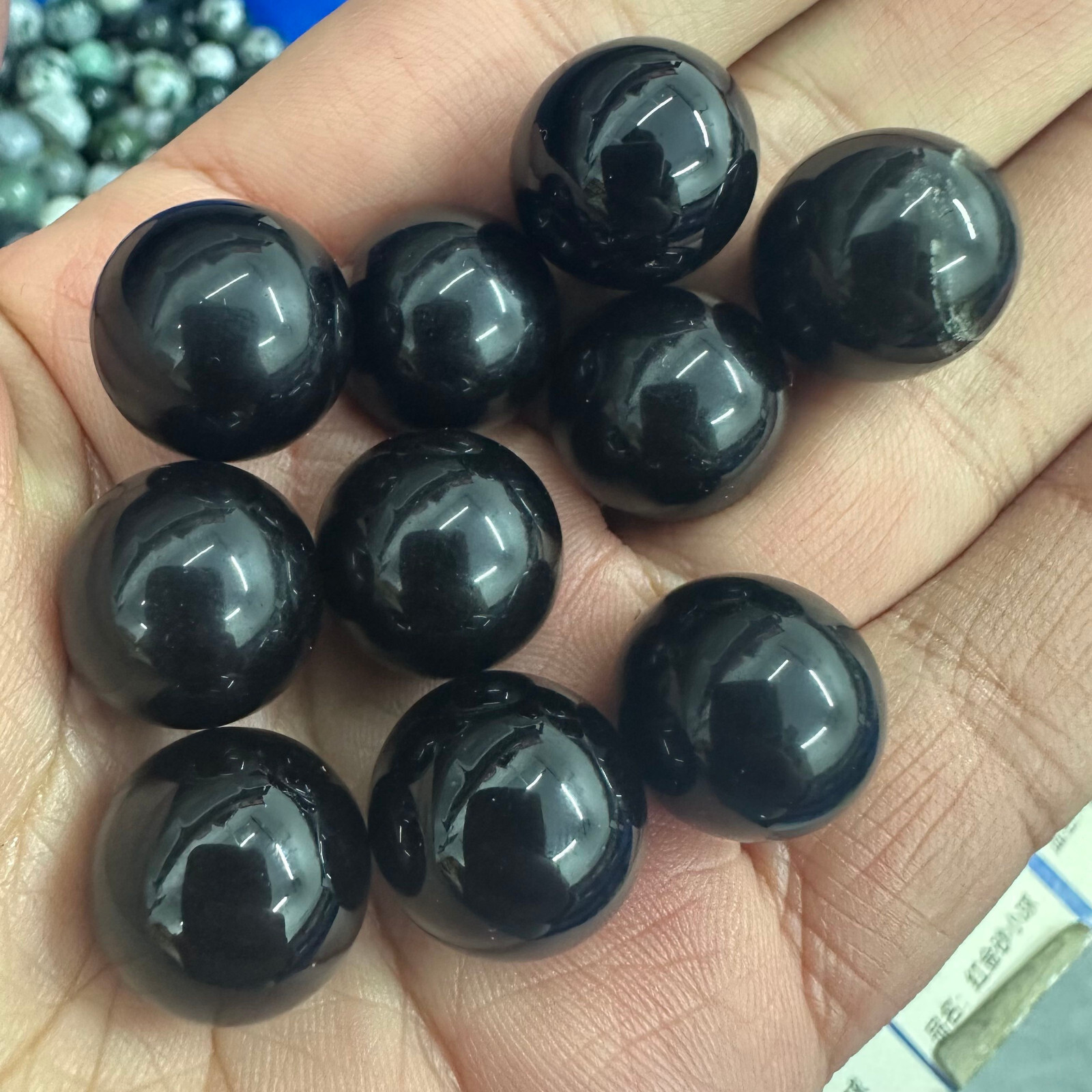 10PC Wholesale Natural Obsidian Ball Quartz Crystal Sphere Energy Healing Stone