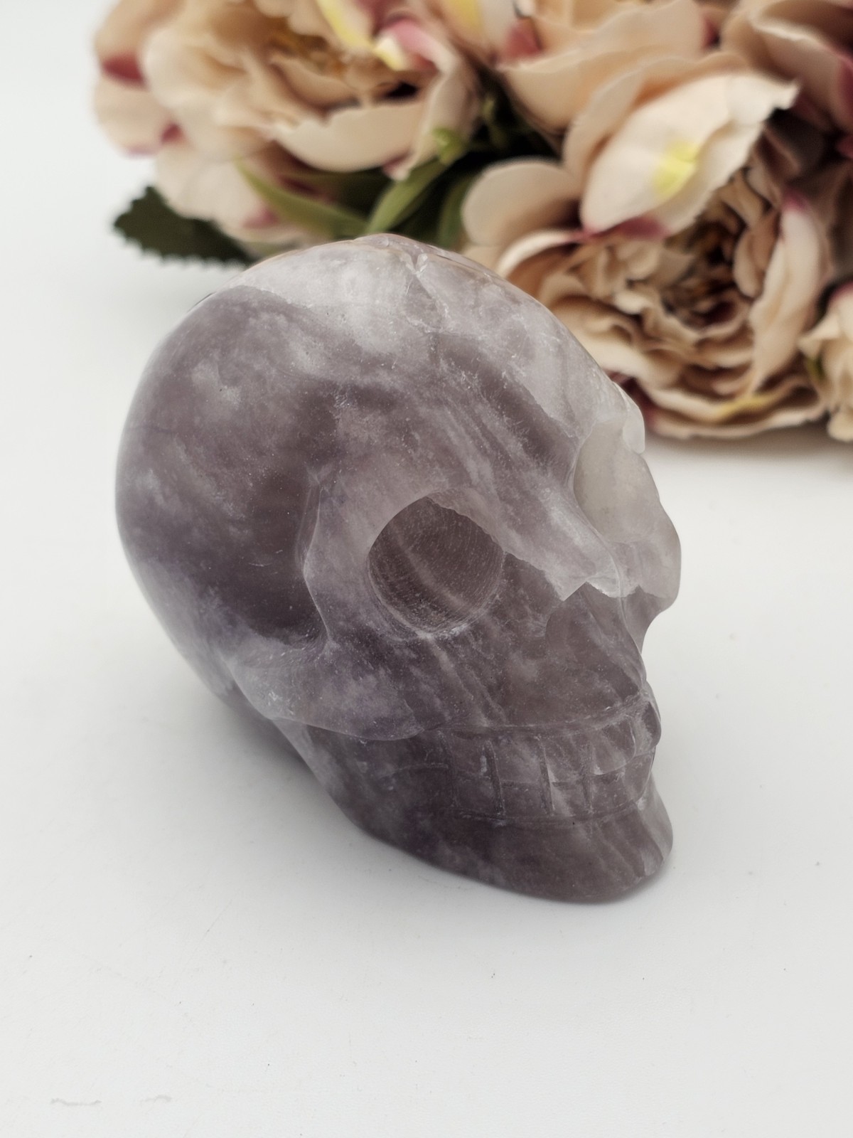 ✨️SALE ✨️ Rainbow Purple Fluorite Skull Crystal Carving 272g 6.8cm x5.3cm
