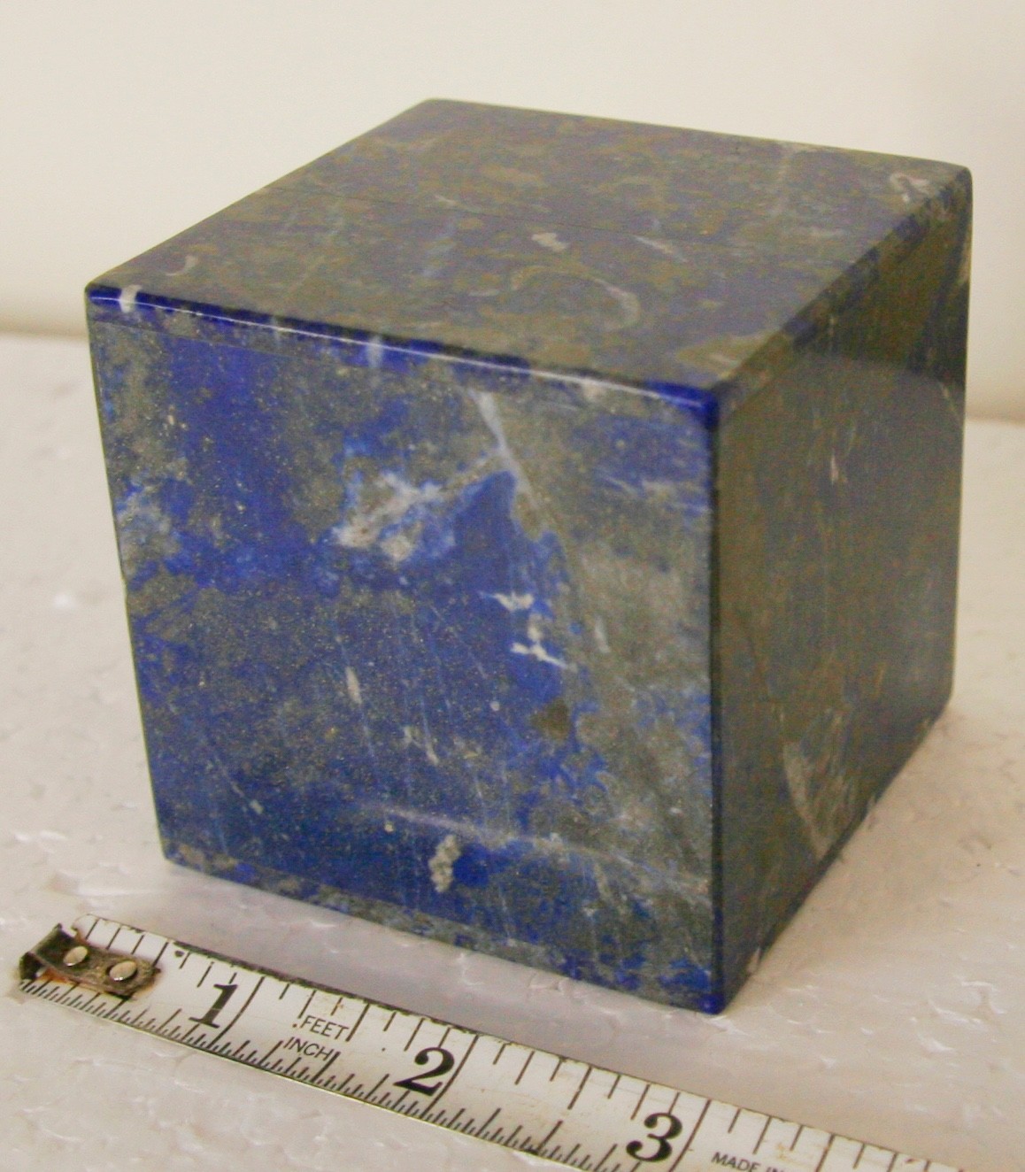 Natural Lapis Lazuli 3″ Cube in very good condition.