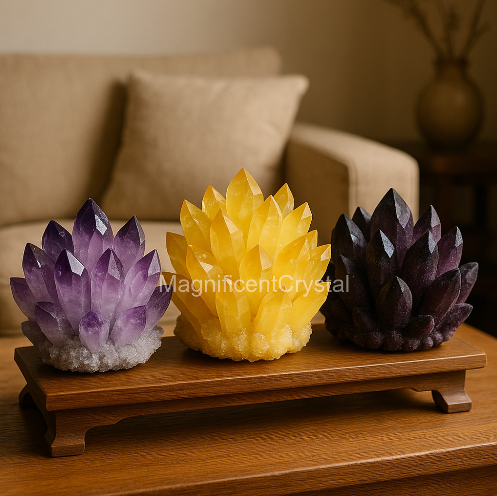3PCS/Set Bestseller500G Crystal Cluster Natural Rough Geode Reiki Quartz Display