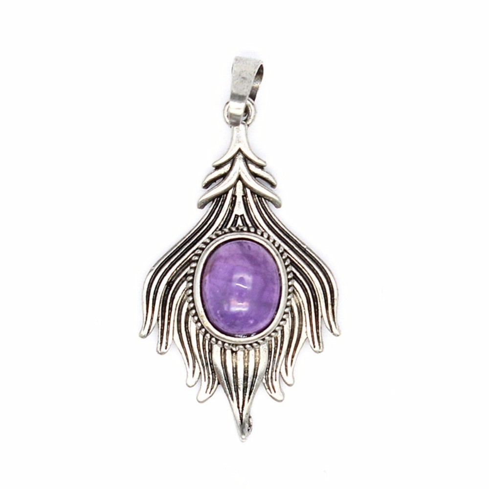 Vintage Fox Tail Charm Pendant Crystal Stone DIY HandCarved Fashion Jewelry Gift