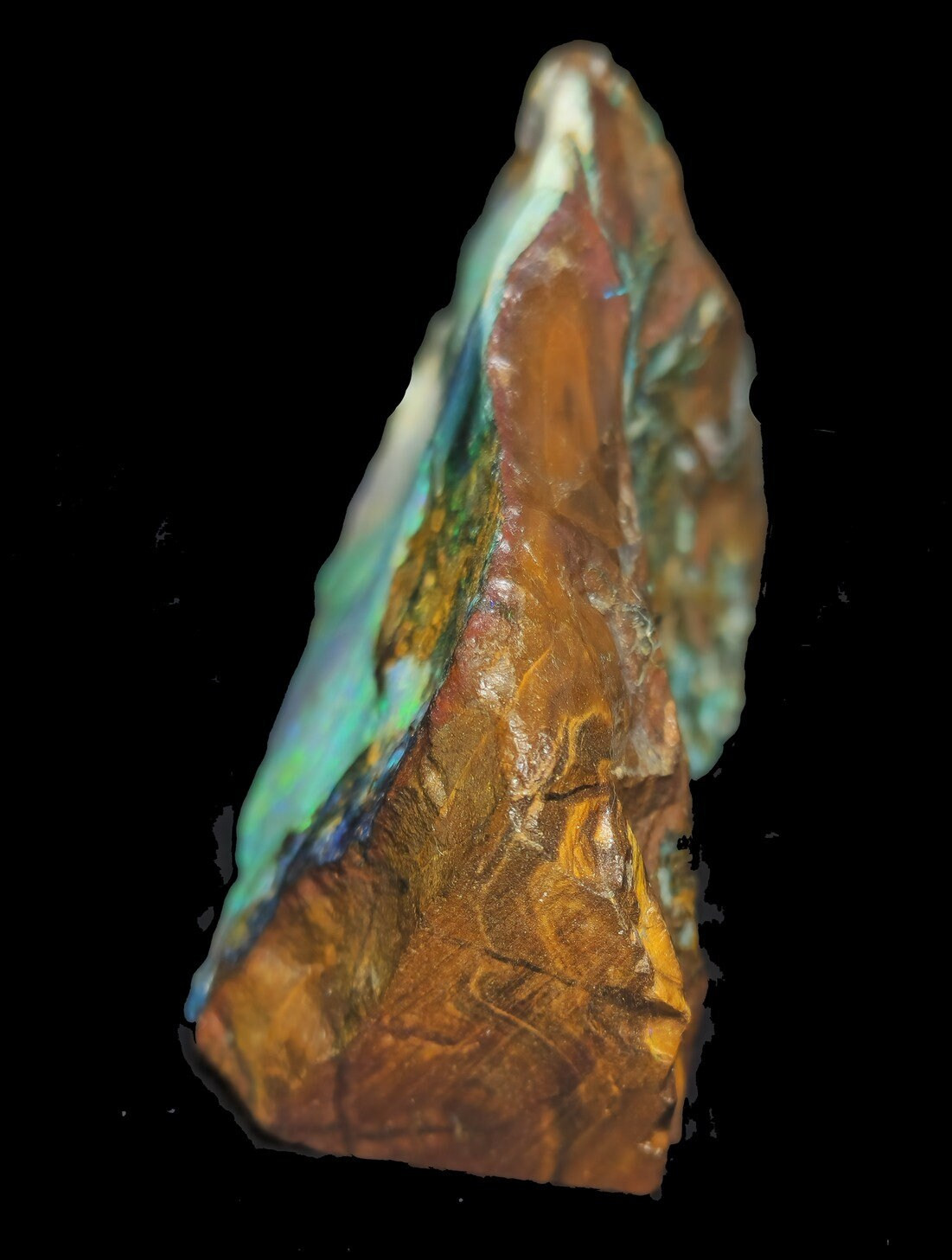 54081.0 – Australian Rough Boulder Opal specimen with the whole side covered
