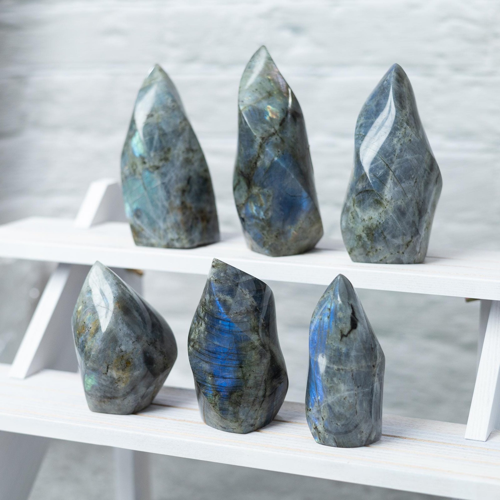 Labradorite Flame Natural Hand Carved Crystal Decorative Stone Home Decor Gift