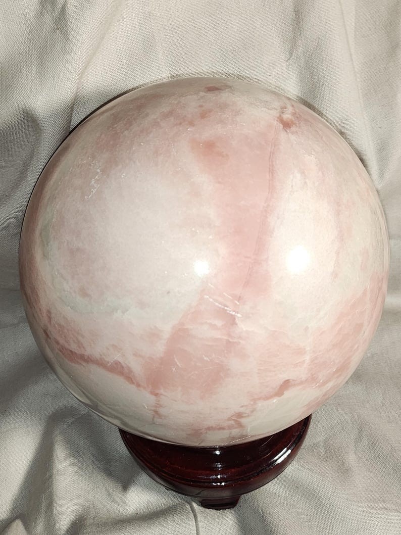 Stunning Large Natural Pink Opal Sphere. Over 9 Pounds.