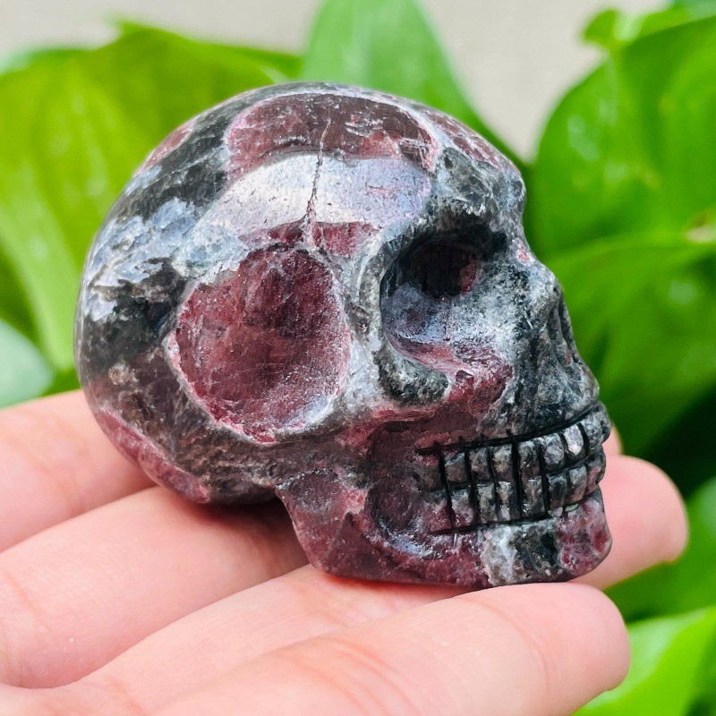 2″ Natural Garnet Skull Hand carved Quartz Skull Crystal Reiki Healing 1pc