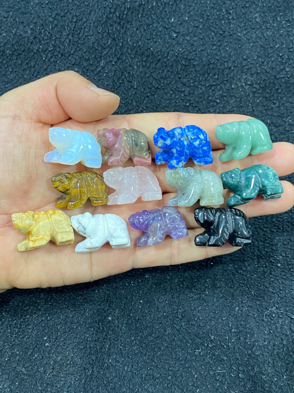 5pcs Natural Mixed Quartz Crystal Carved Bear skull reiki healing Decoration