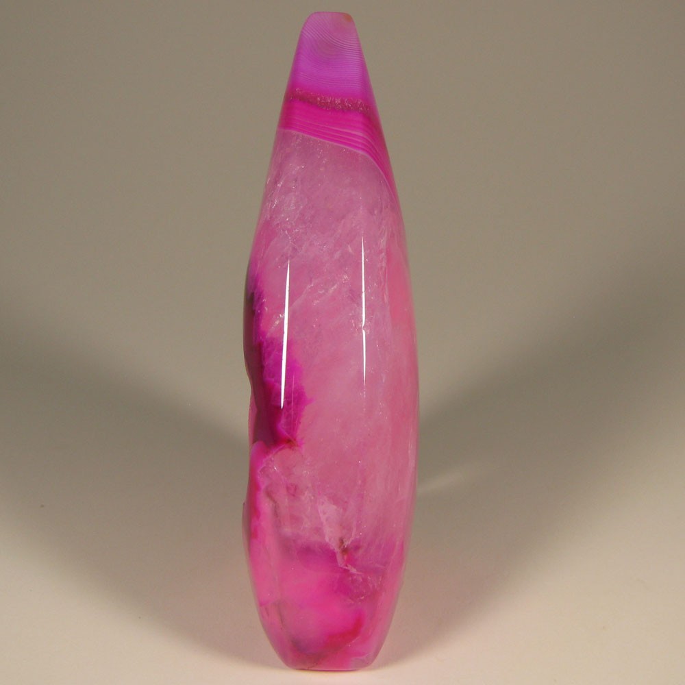3.5″ PINK AGATE & QUARTZ Crystal Polished Pear Point – Brazil