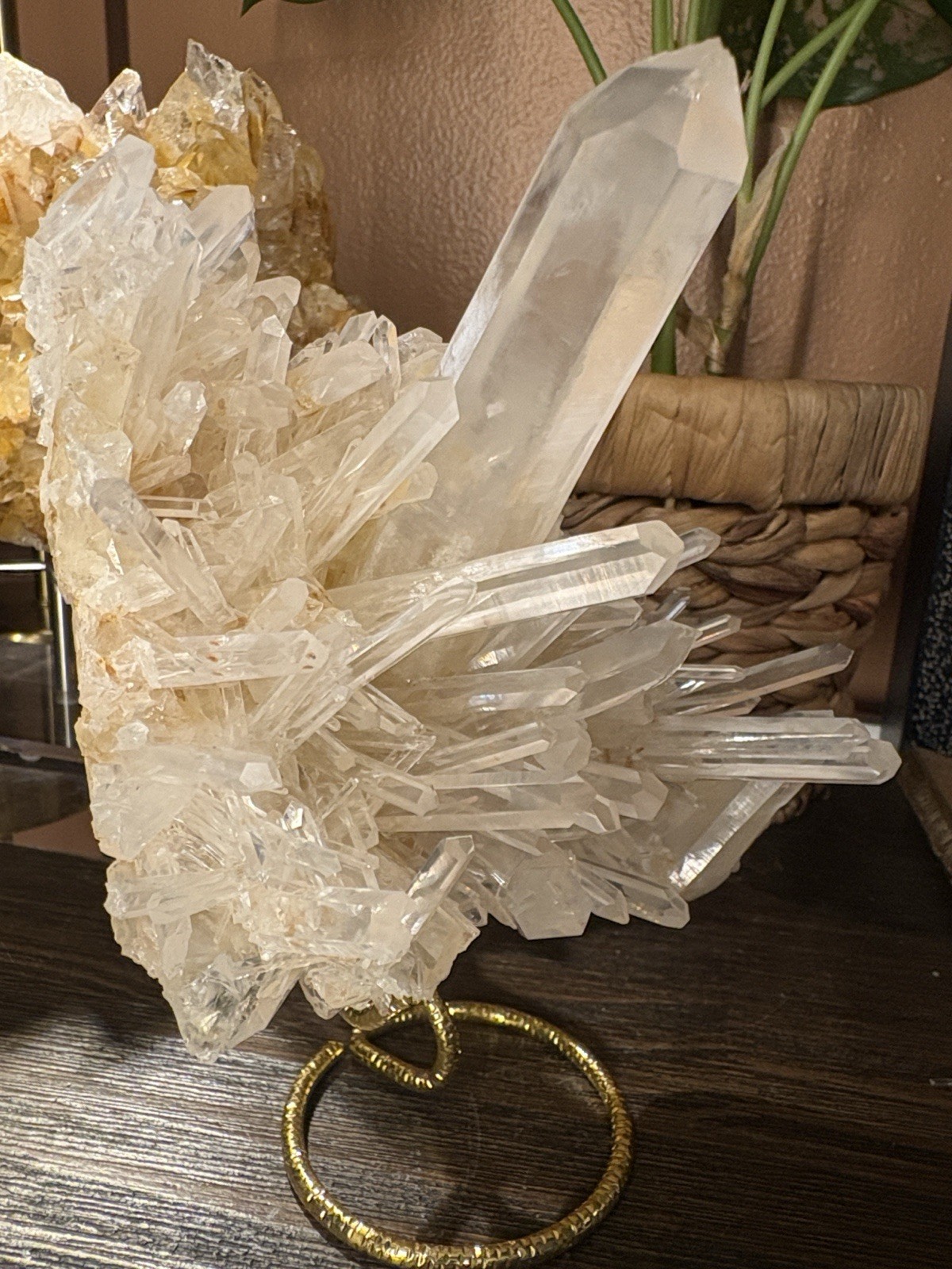 Golden Lemuriam Quartz Cluster Approx 6in x 4in