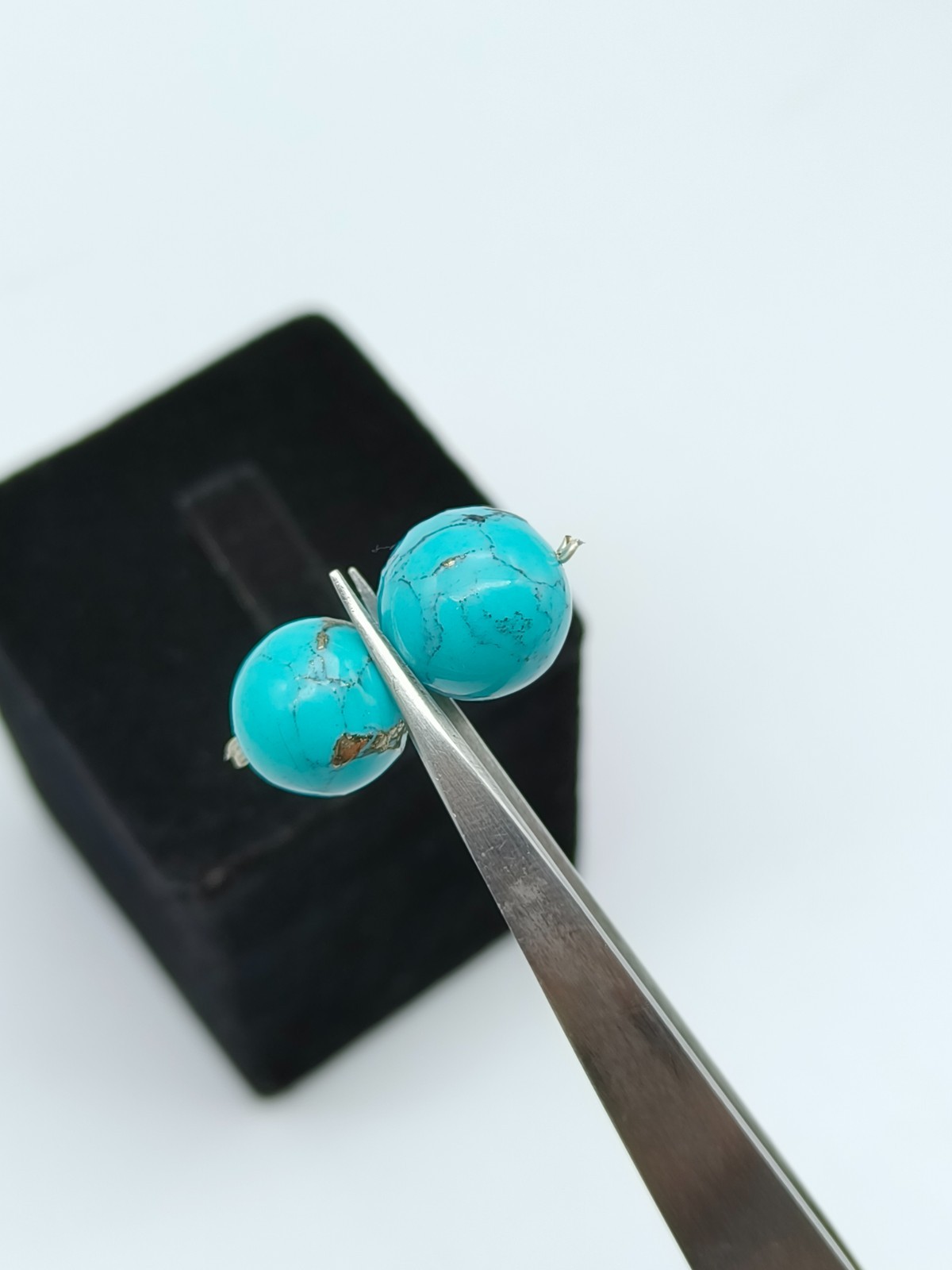 2 Pcs Natural Round Smooth Beads Natur