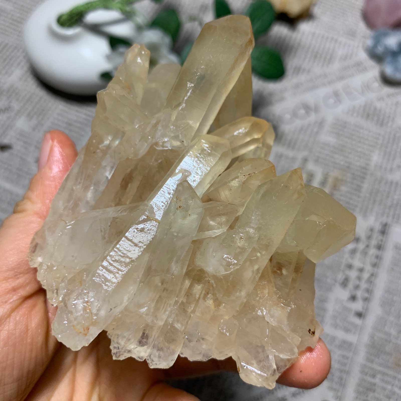 449g Natural Clear White Quartz Crystal Cluster Rough Healing Specimen