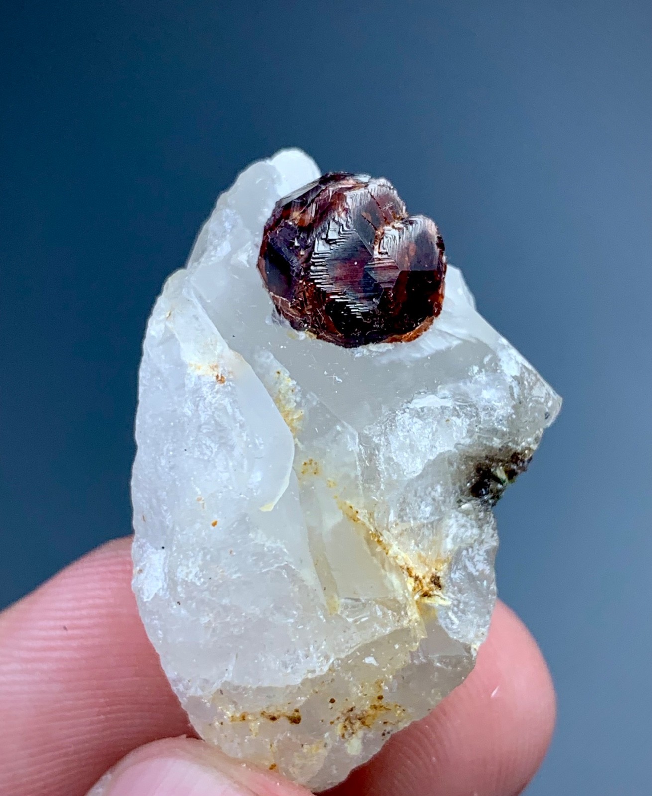 Natural Red Garnet With Quartz Crystal Specimen From Pakistan (64 carats )