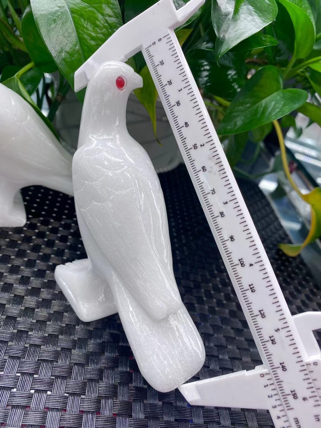 Natural White jade Quartz Crystal Carved Bird Skull Decor Healing random 1pc