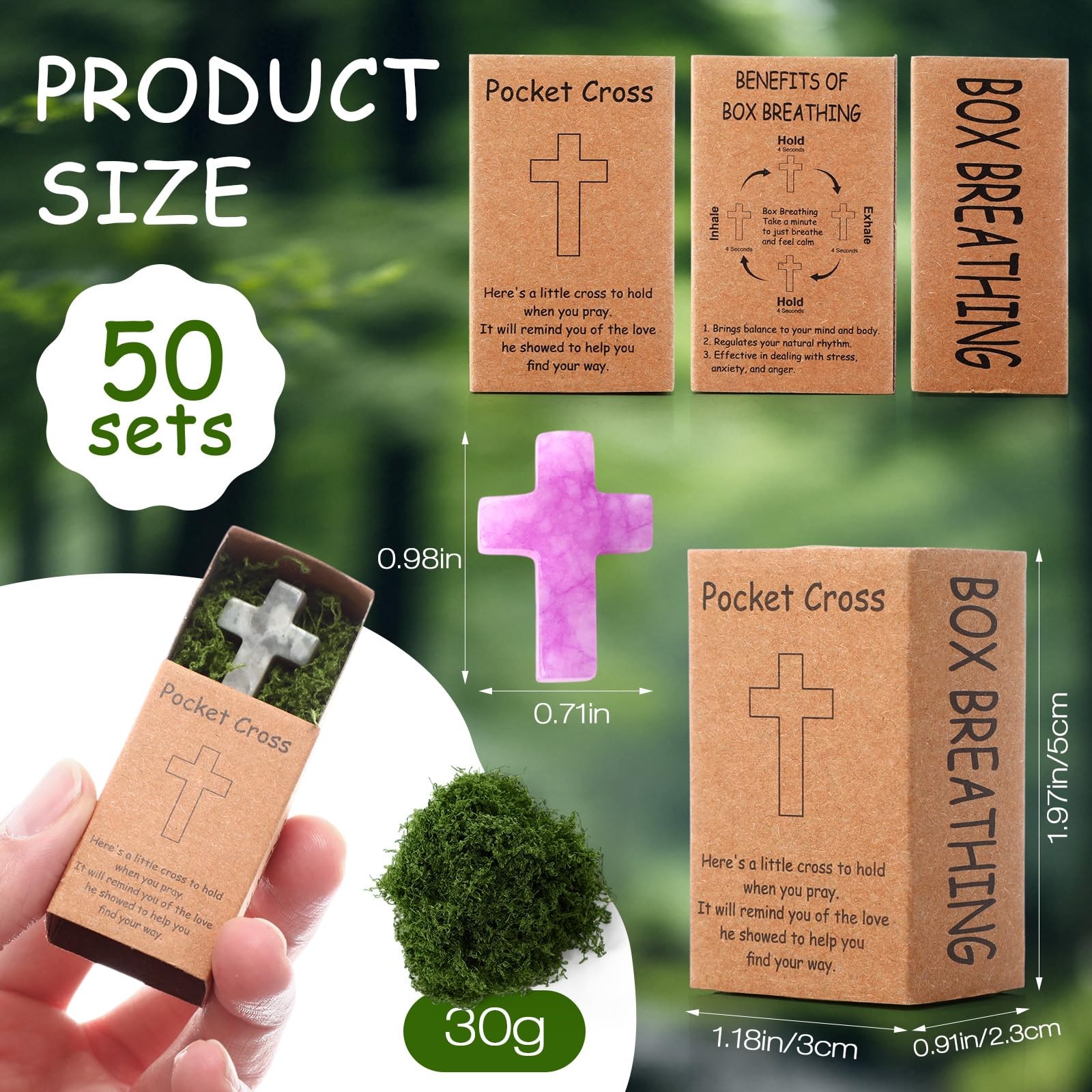 Liliaafar 100 Set Pocket Cross Bulk Christian Religious Gifts Pocket Hug Toke…