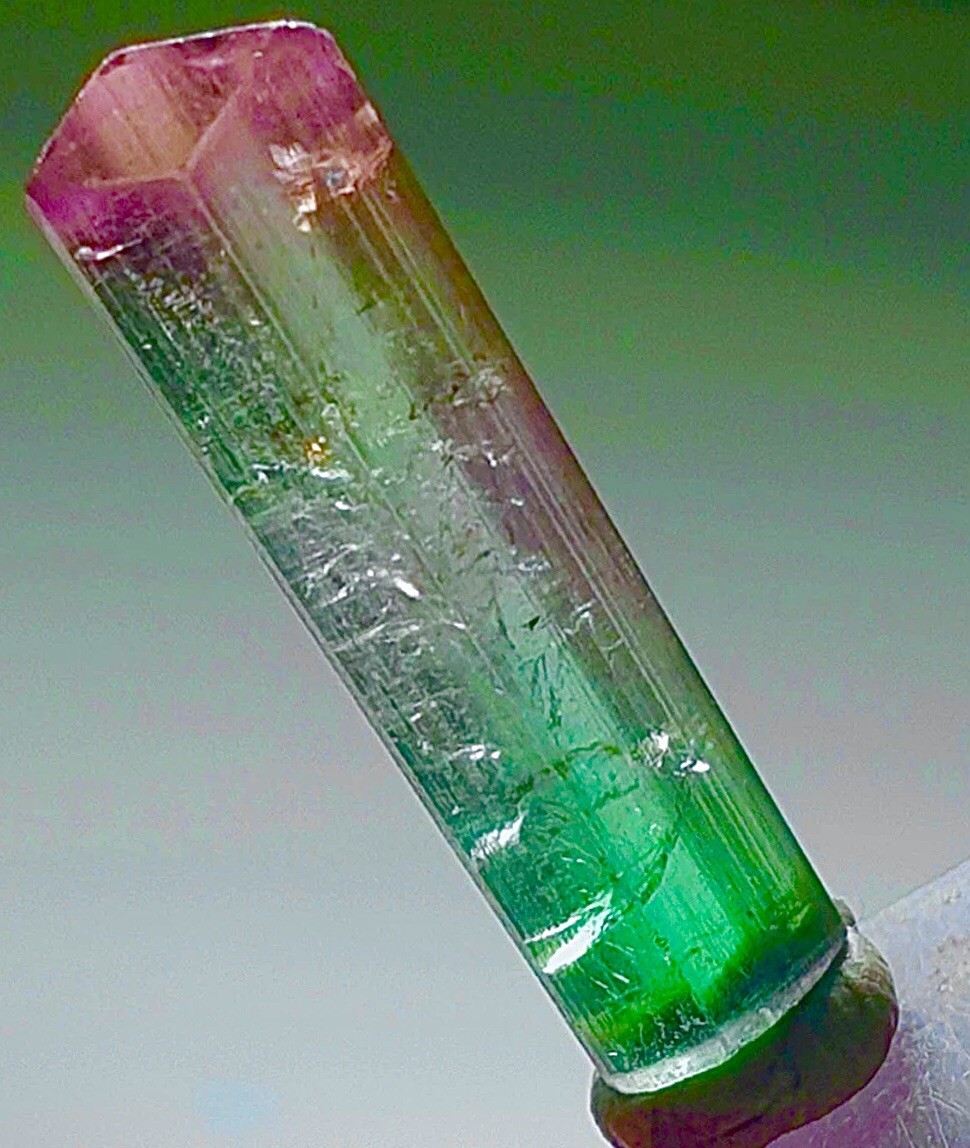Bi-Color Transparent Lipstick Tourmaline Crystal Natural Raw Rough Specimen