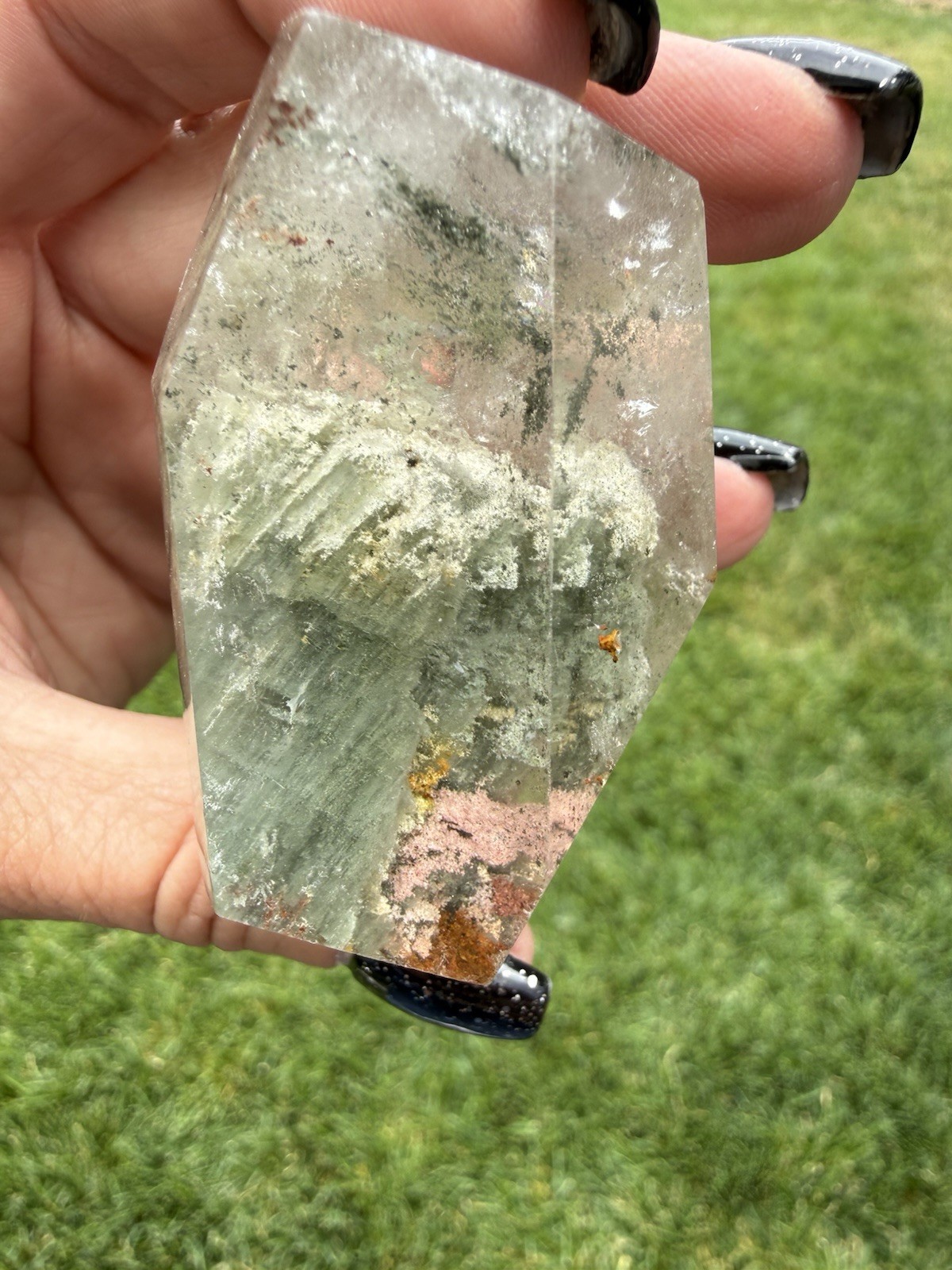 Natural Garden Quartz Lodolite Crystal Freeform Scenic Phantom Inclusions 2.2”
