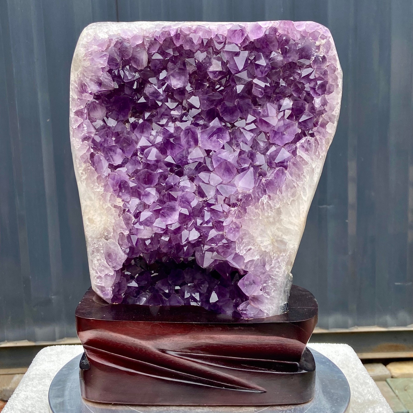 25.24LB Natural Amethyst geode quartz cluster crystal specimen energy healing