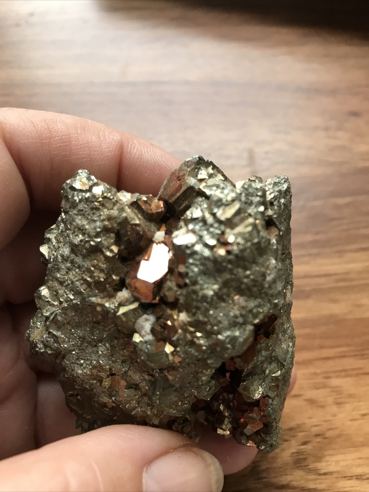 Gorgeous pyrite crystal cluster specimen, Peru 198 grams. false gold 990 ct