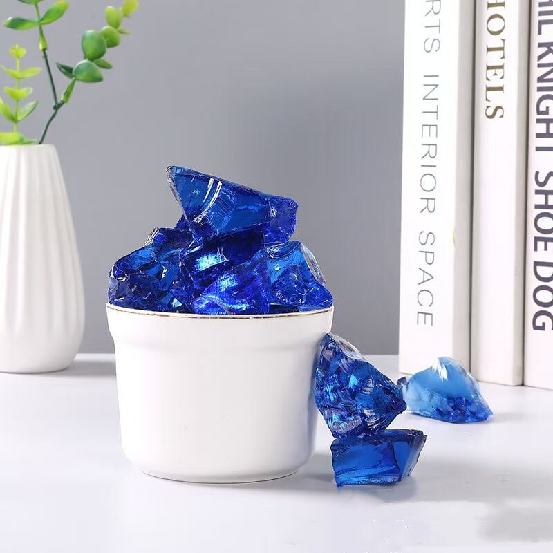 Raw Rough Dark Blue Colored glass Crystal Mineral Chunks Specimens Home 1PC