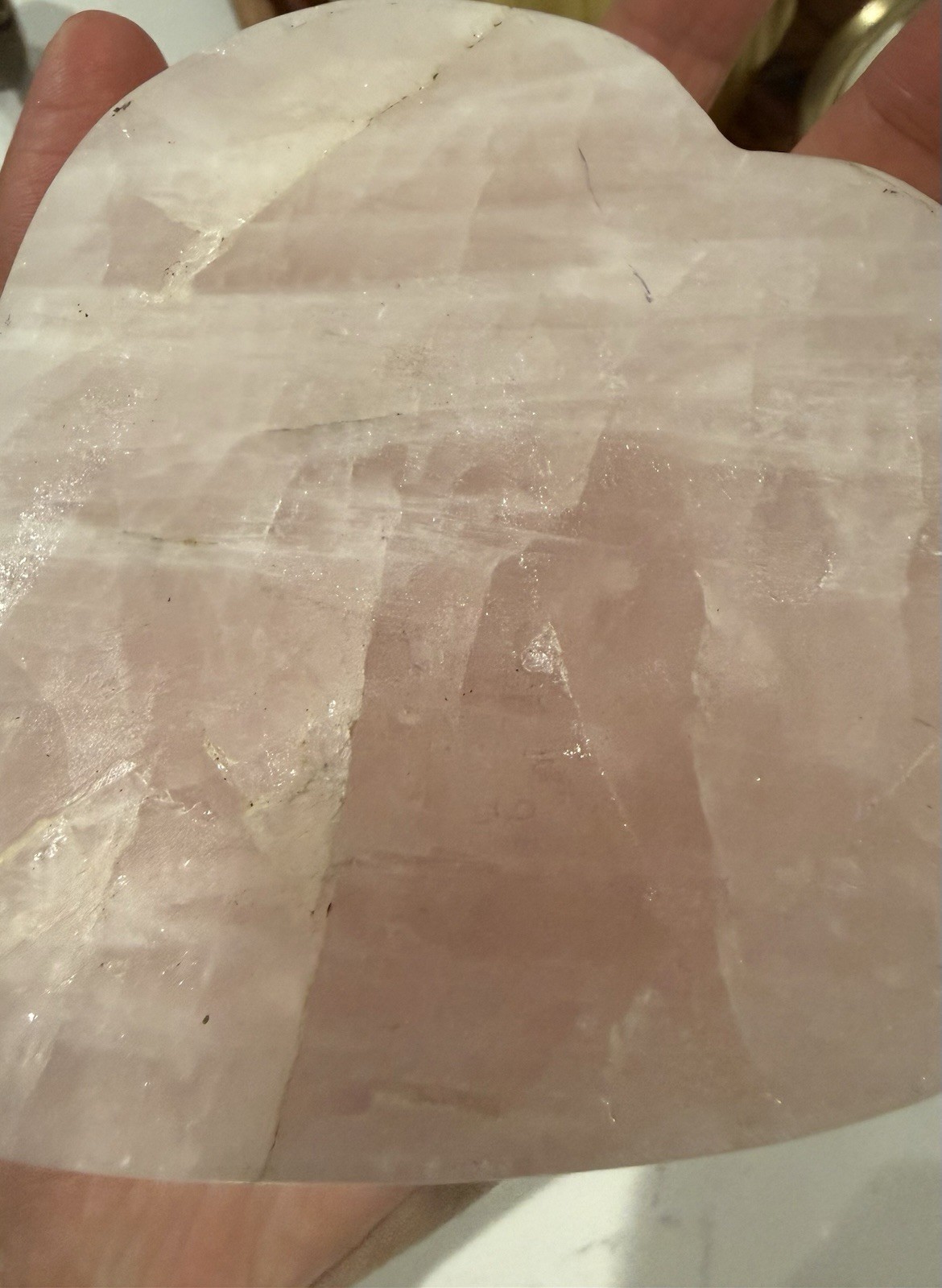 KCGS Rose Quartz Heart Bowl Pink Madagascar 750 Grams Trinket 1.10 Lbs Decor