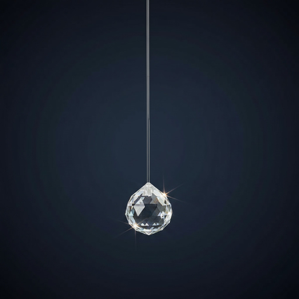 Hanging Multi Faceted Crystal Ball 5.5cm Approx