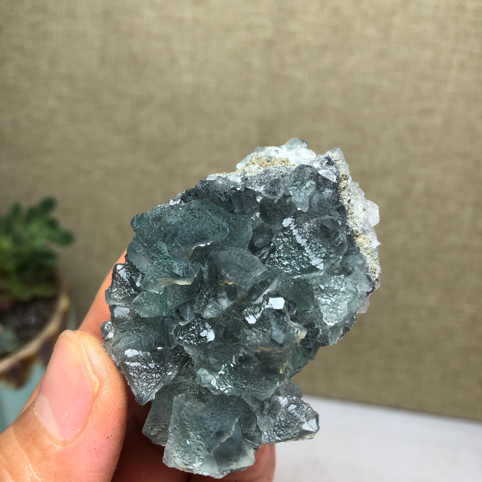 70g NATURAL Green Cubic FLUORITE Crystal Cluster Mineral Specimen A4740