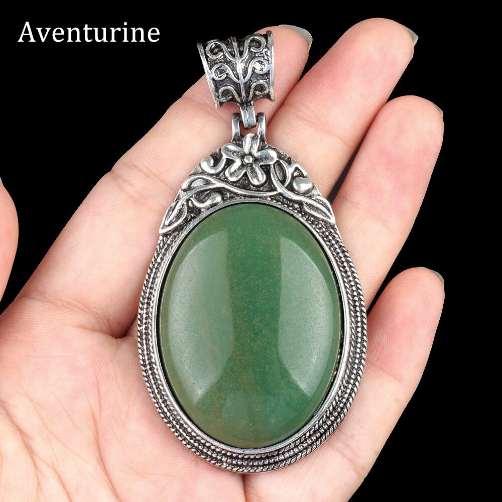 1pc Oval Crystal Pendant Chakra Beads Gemstone Faceback Necklace Jewelry Gifts