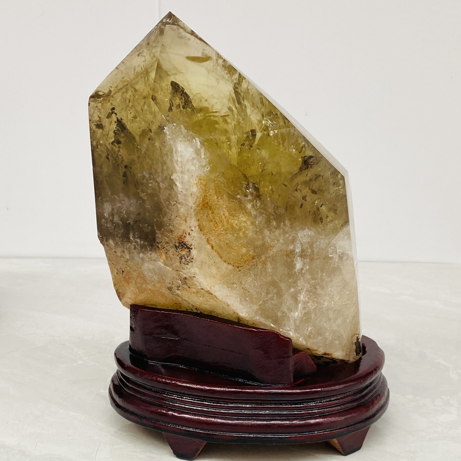 Natural Yellow Smoky Quartz Crystal Tower Point Healing Stone 12.25LB (Stand)