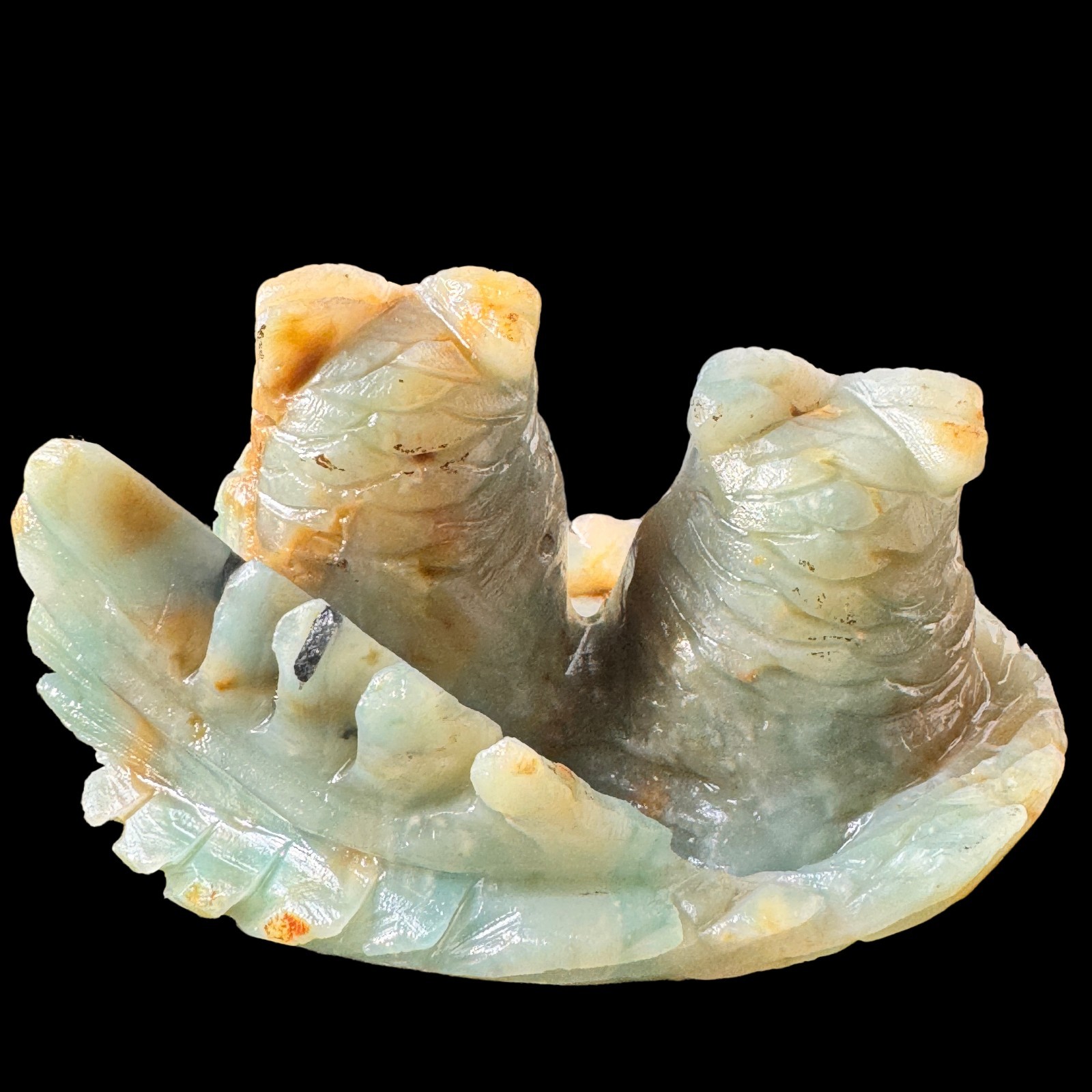 Hand Carved Natural Amazonite Owl Sculpture Real Stone Wisdom Bird Home Decor
