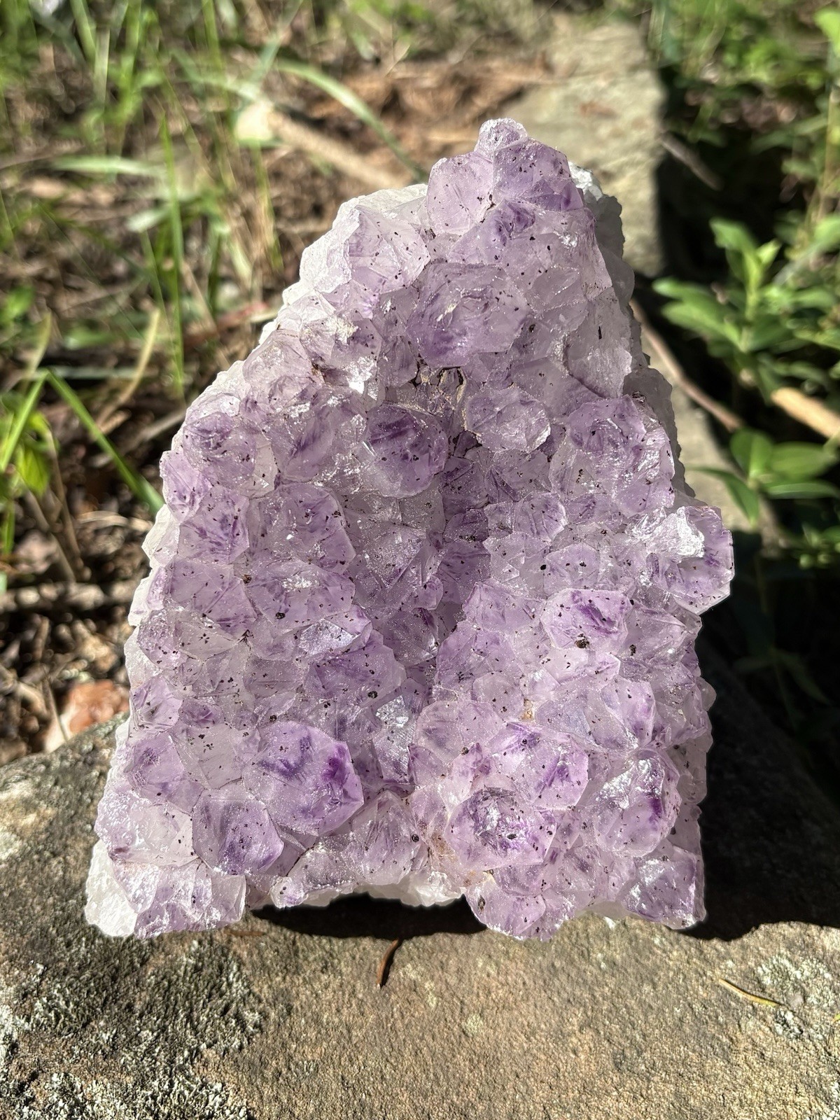 XL Amethyst Crystal Cluster- Natural 5.4” Bright Purple Raw Druzy Amethyst Stone