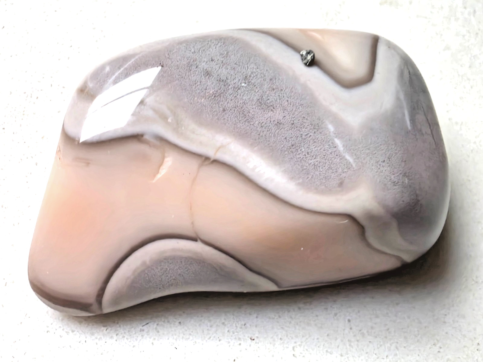 POLISHED BEAUTIFUL BOTSWANA AGATE, Pink and Grey BANDED AGATE CRYSTAL