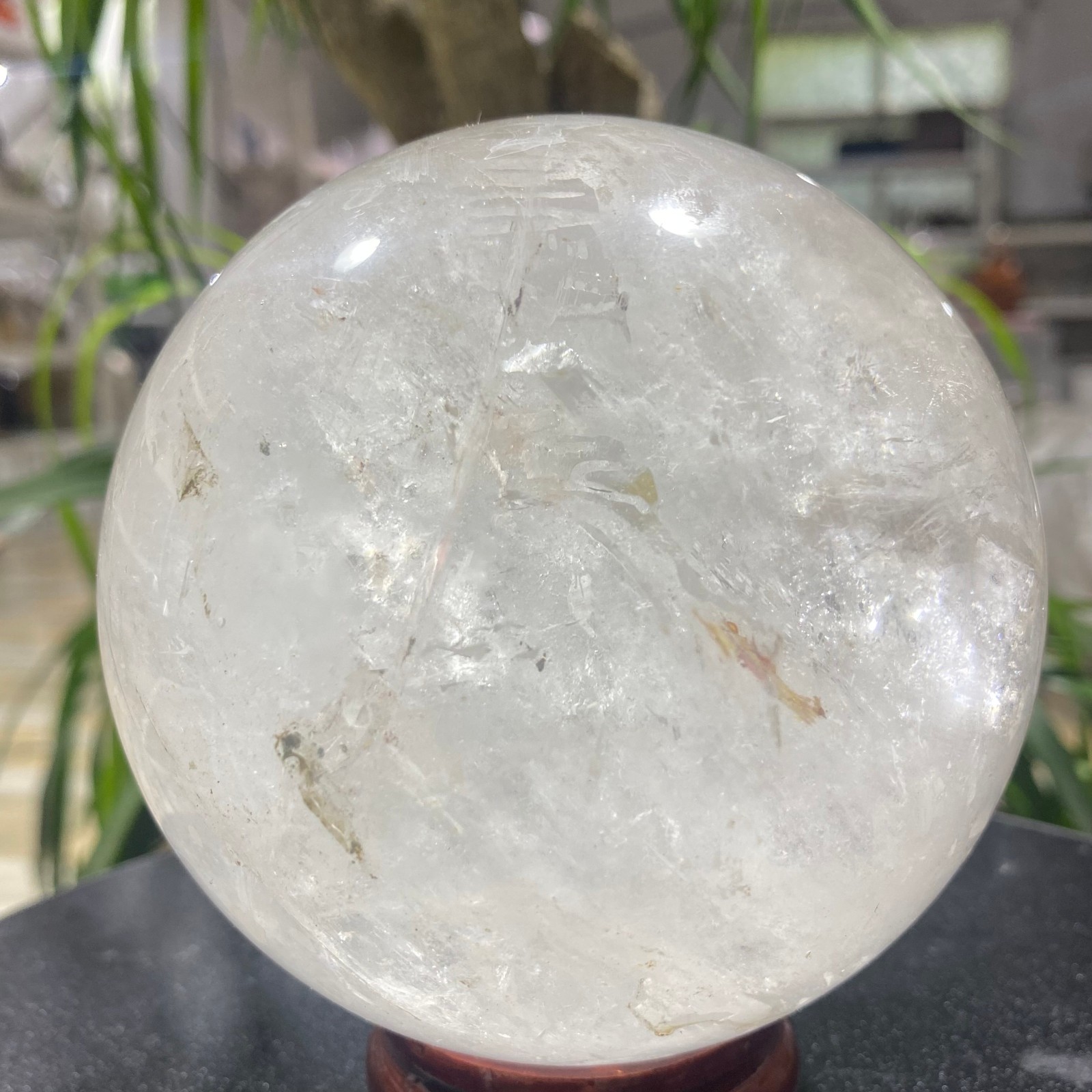3.52LB white crystal transparent quartz crystal ball Reiki repair