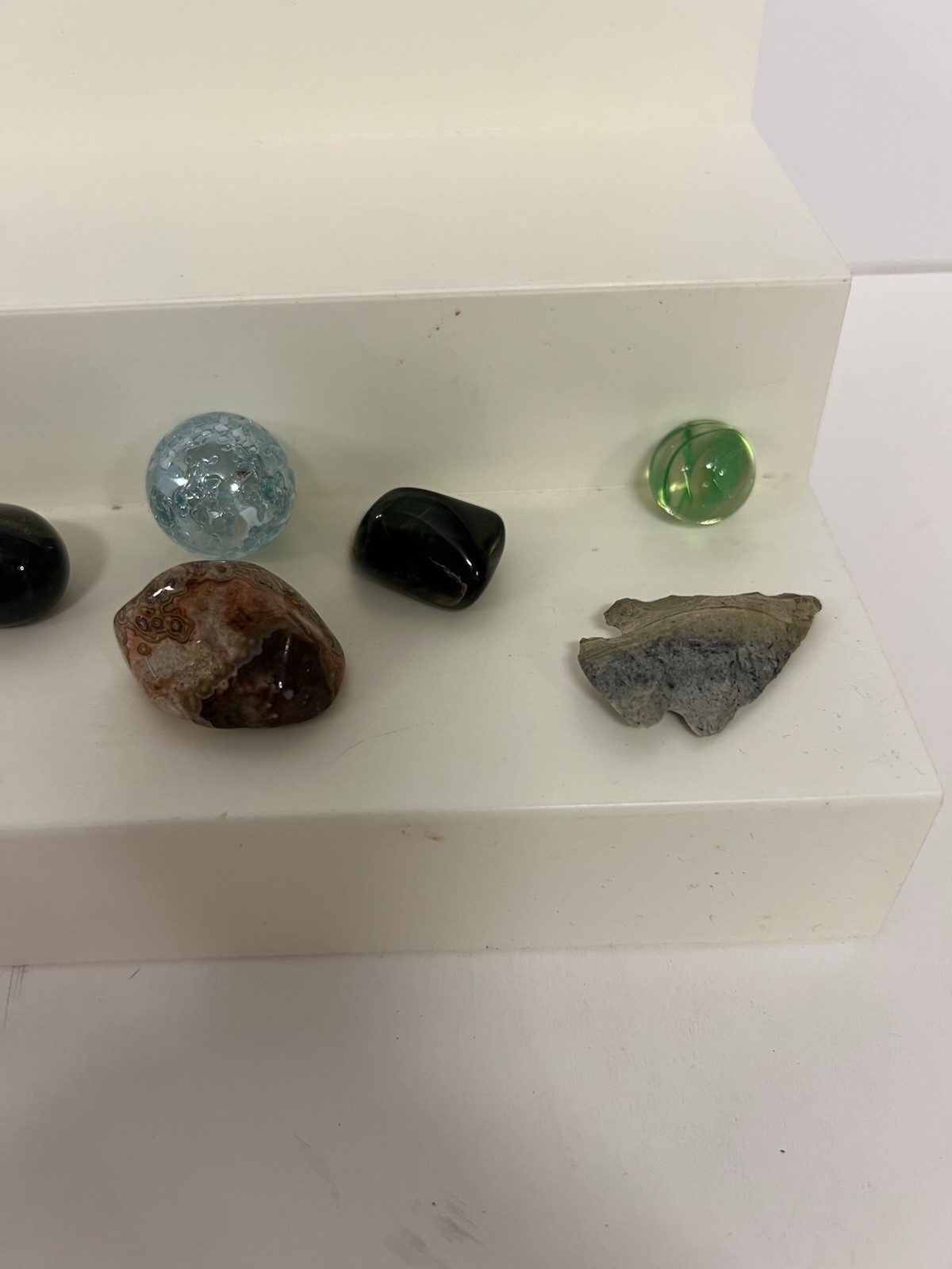 Mixed Tumbled Gemstone Lot Arrowhead Agate Jasper Quartz Glass Paperweight