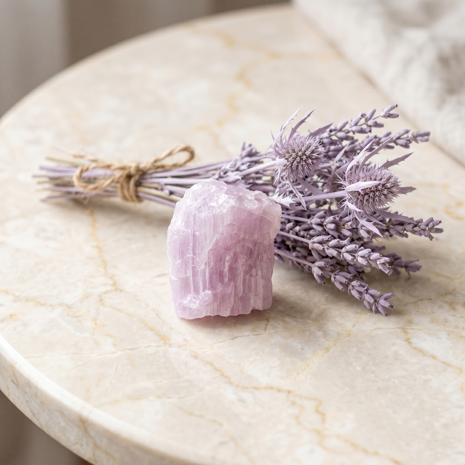 2PC Natural Raw Kunzite Crystal Healing Stone Pink Purple Energy Meditation