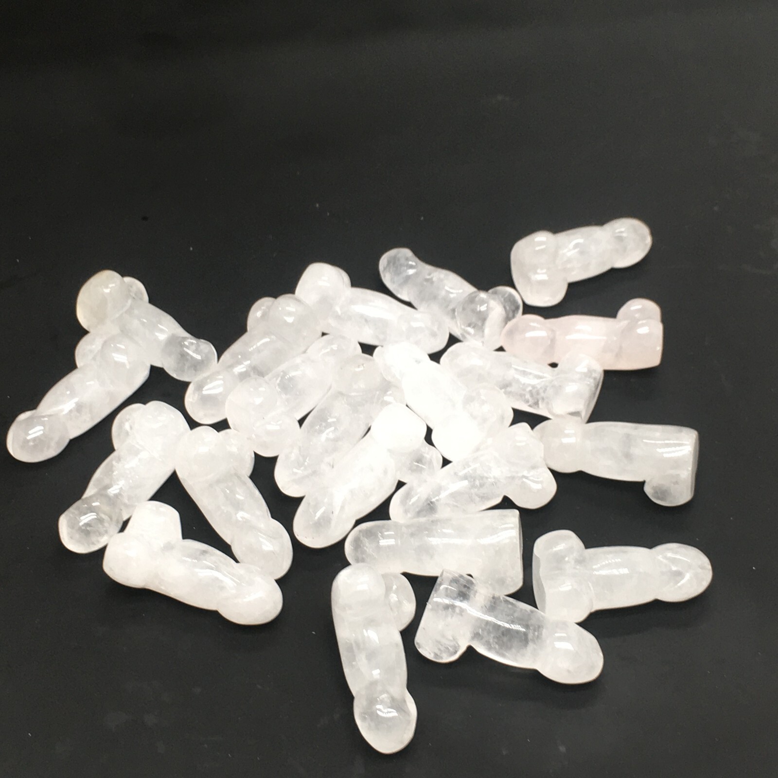 5pcs Natural white Male penis Quartz crystal Figurines Gem reiki healing random