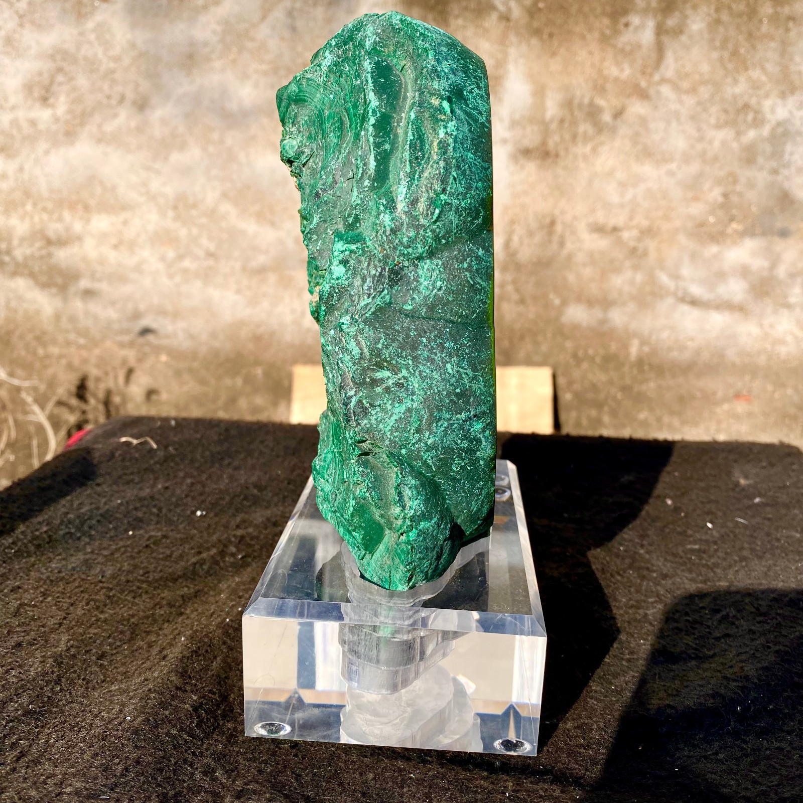 6.28LB Natural Green Malachite Crystal Flaky Pattern Ore Specimen Quartz Healing