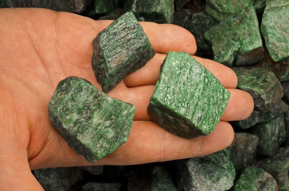 1/2 lb Dark Green Aventurine Rough Stones-Natural Crystal Mineral Rock Tumbling