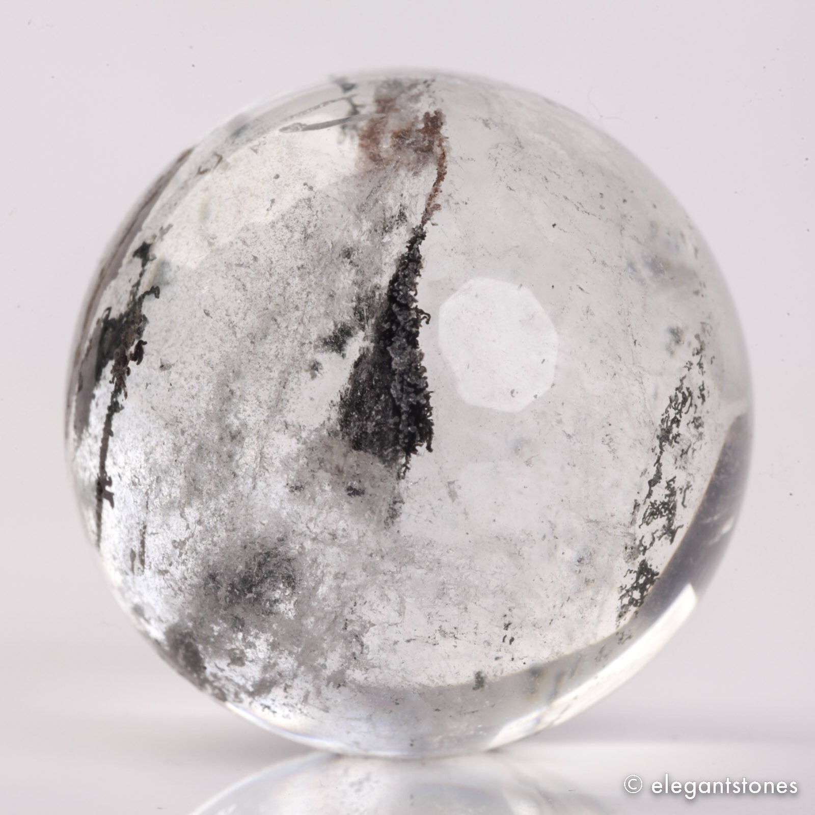 54g34mm Natural Garden/Phantom/Ghost/Lodolite Quartz Crystal Sphere Healing Ball