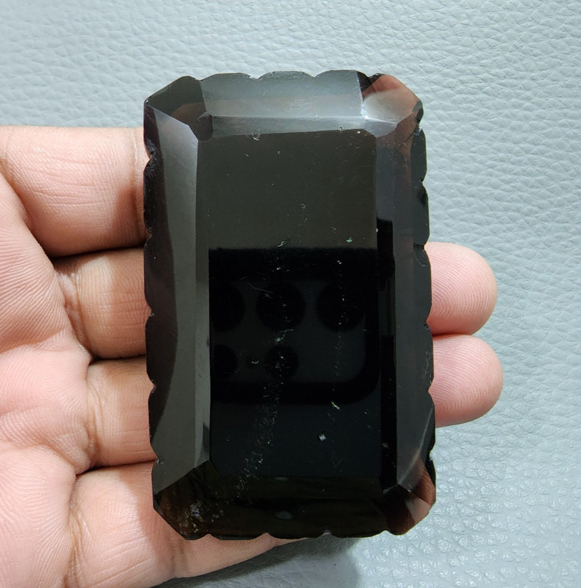AAA+ Quality Smoky Quartz Hand Carved Cushion Shape Natural Gemstone 444 Crt