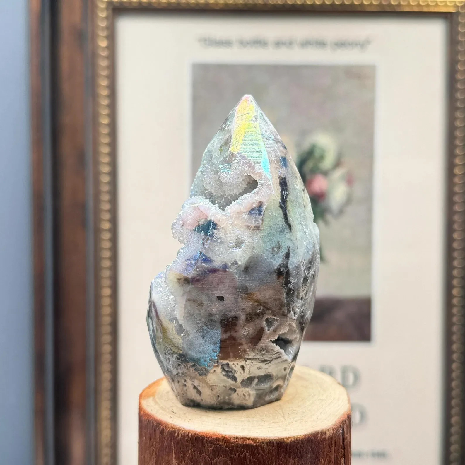 Angel Aura Sphalerite Crystal Cluster Chunk Tower Ornament Witch Altar Decor