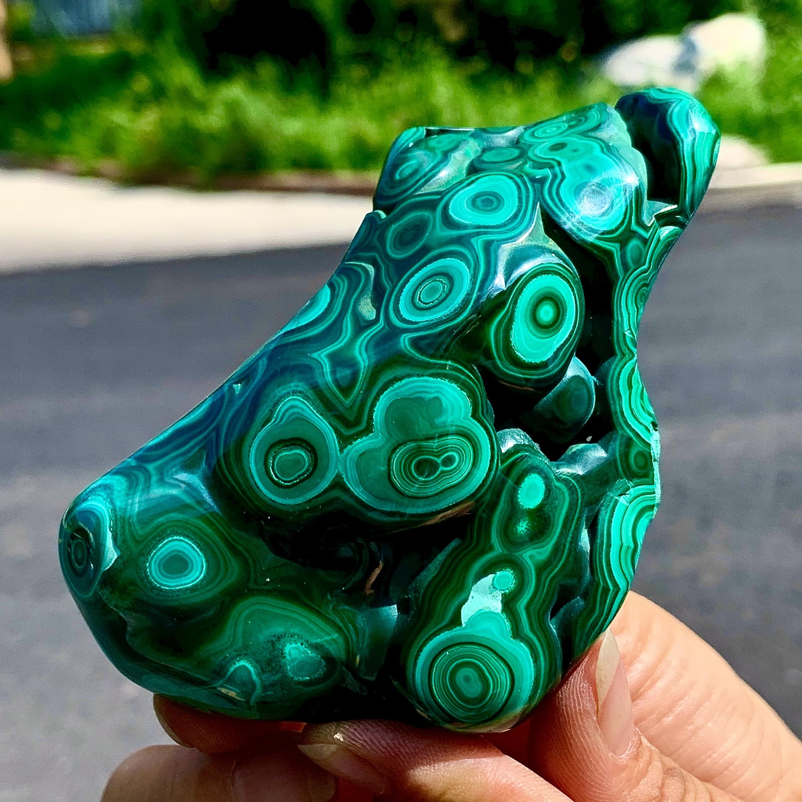 266G Natural glossy Malachite transparent cluster rough mineral sample
