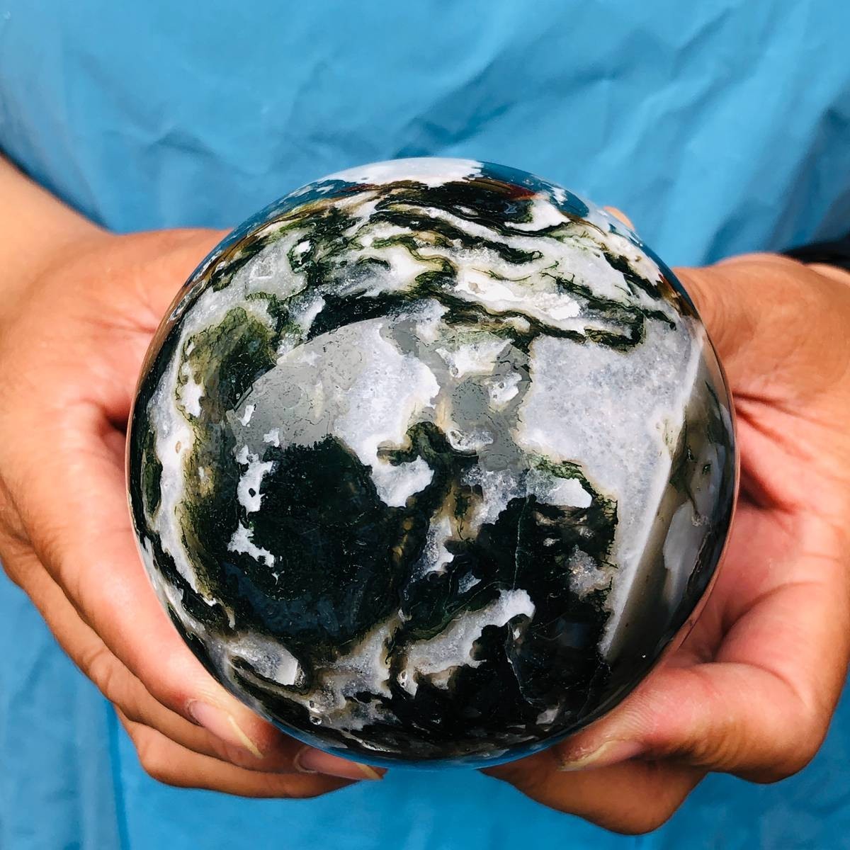 3 pieces 2540g Natural aquatic Agate Ball Quartz Crystal Sphere Healing 2112
