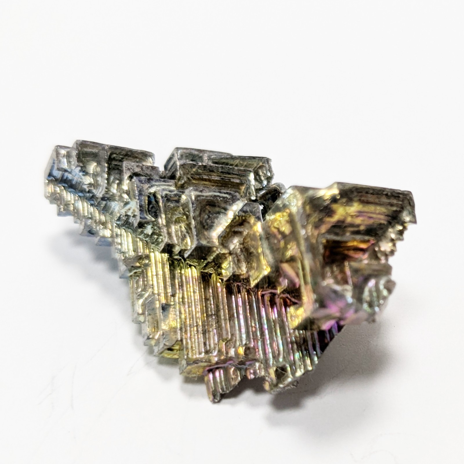 Bismuth rainbow iridescent crystal cluster mineral specimen 27 grams 44mm long