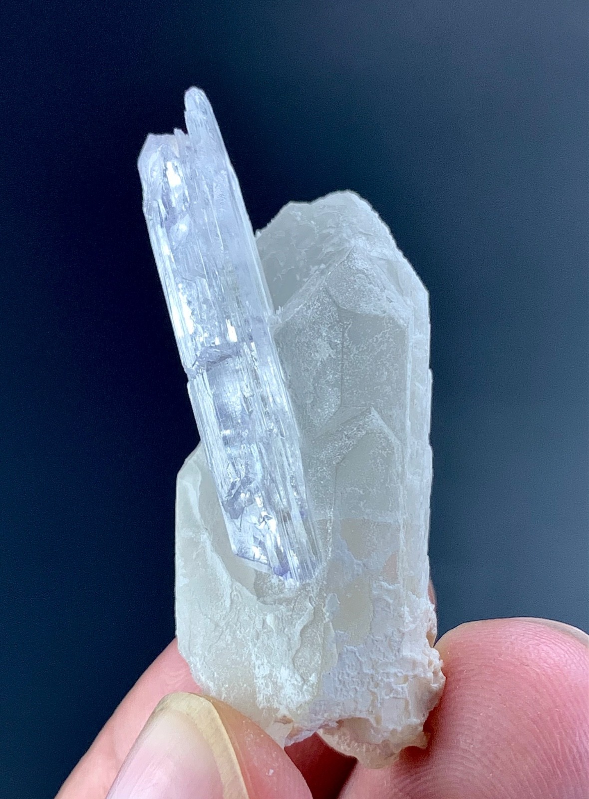 Pink Kunzite Crystal With Quartz From Afghanistan 74 Carat