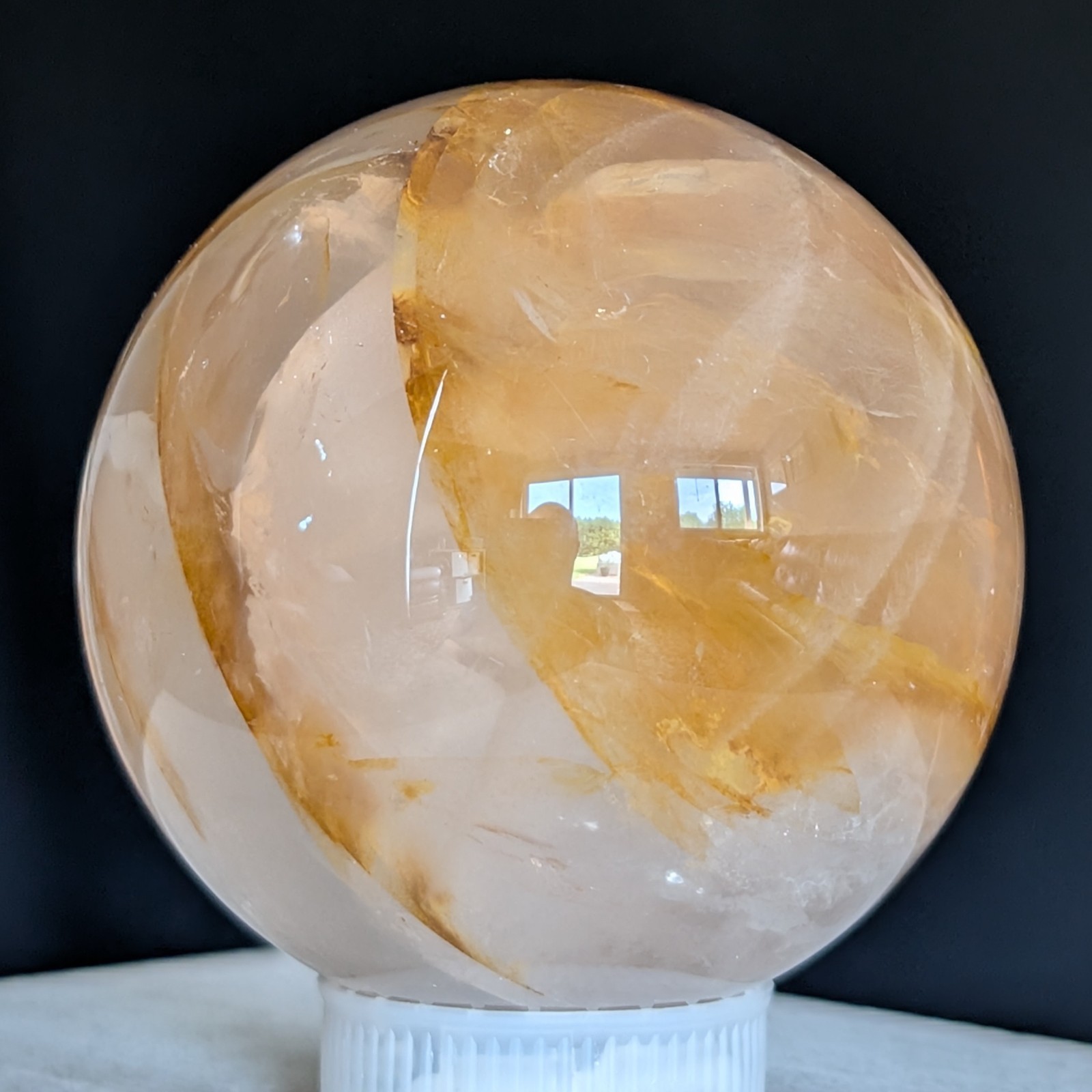 Golden Healer Sphere Crystal Ball Orb Gemstone Chakra Reiki
